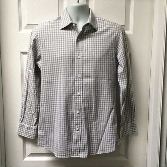 Spier & Mackay White Gray Checkered Long Sleeve Casual Shirt - Picture 2 of 5